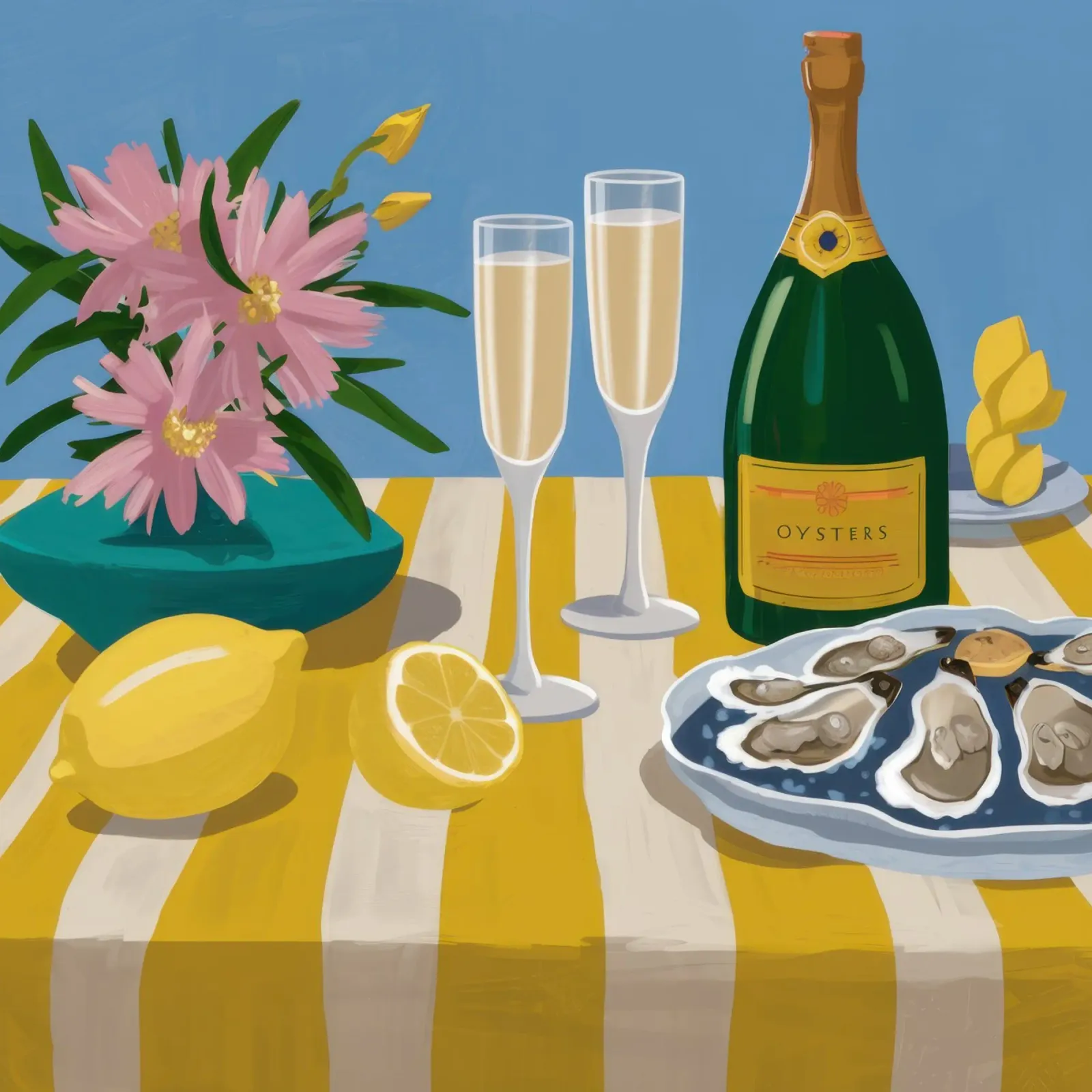 Ostriche e champagne poster da Frame Aura