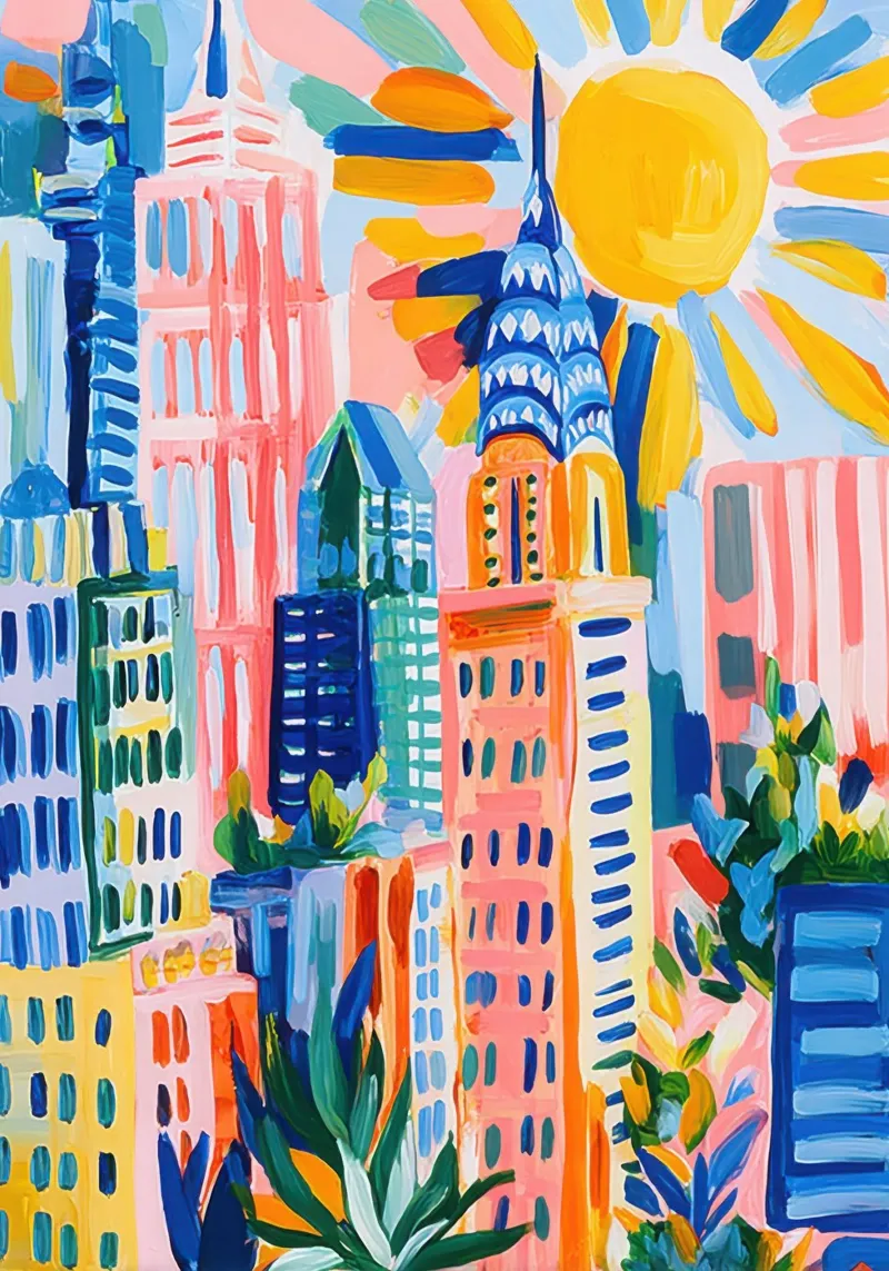 New York stile Matisse pastello poster con telaio in plastica da Nikis Art Studio