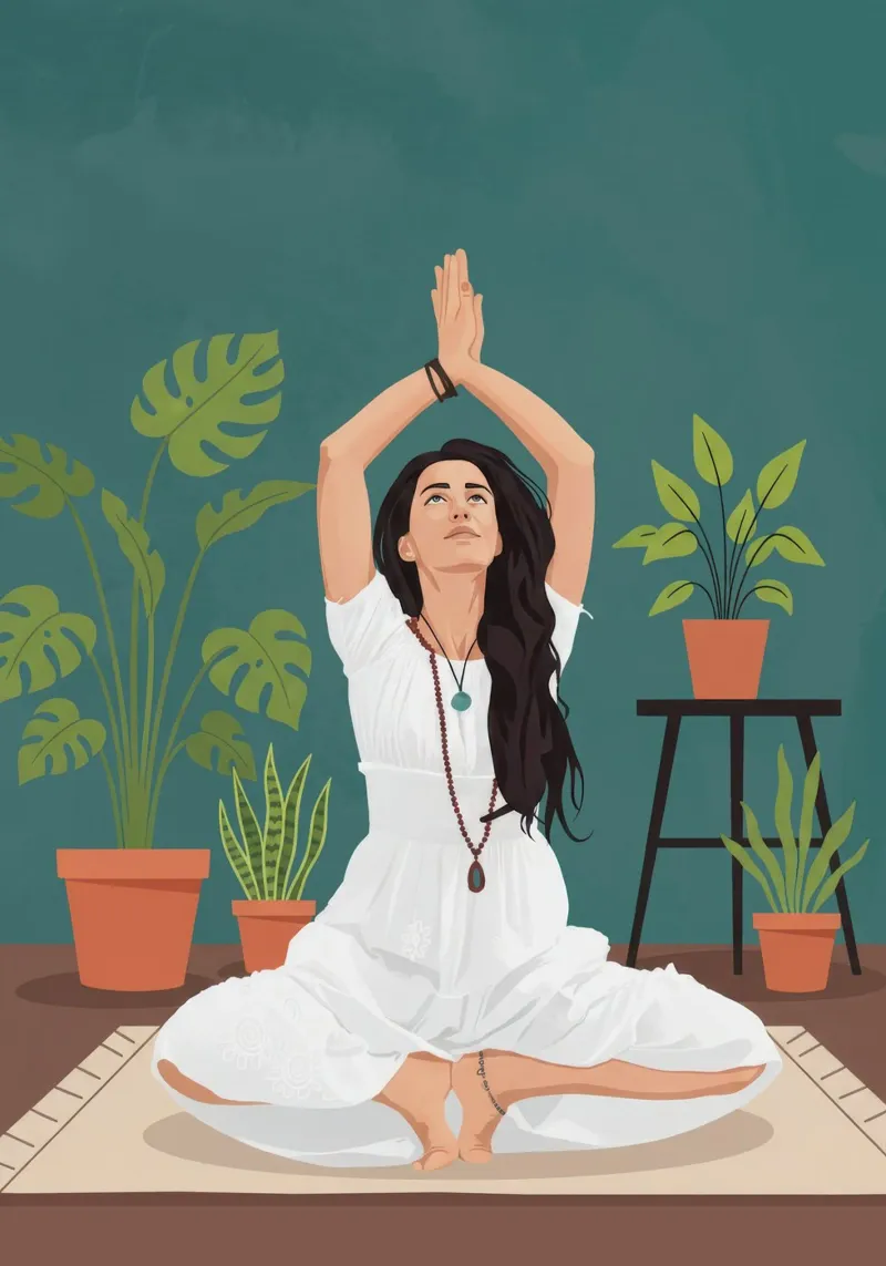 Boho Yoga Art tela con Cornice a cassetta da Attaboy Dsgn