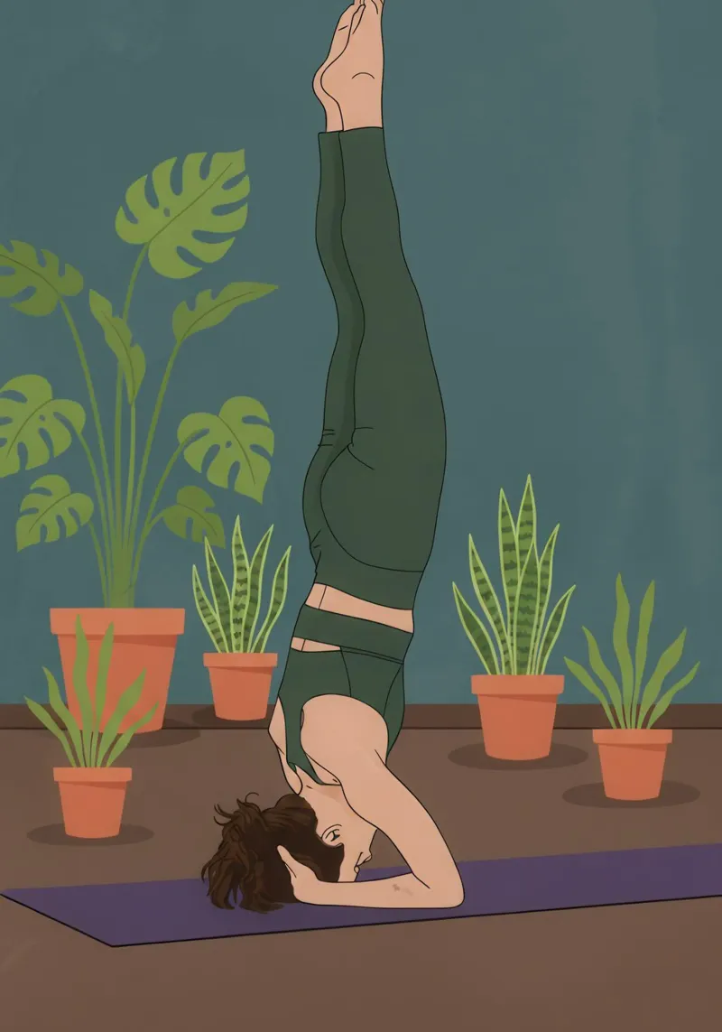 Sirsasana Yoga Pose tela con Cornice a cassetta da Attaboy Dsgn