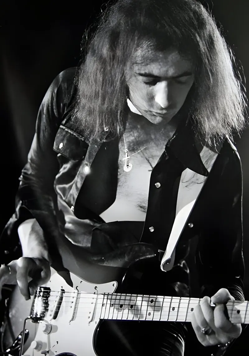 Ritchie Blackmore lienzo con Marco flotante de Low poly art