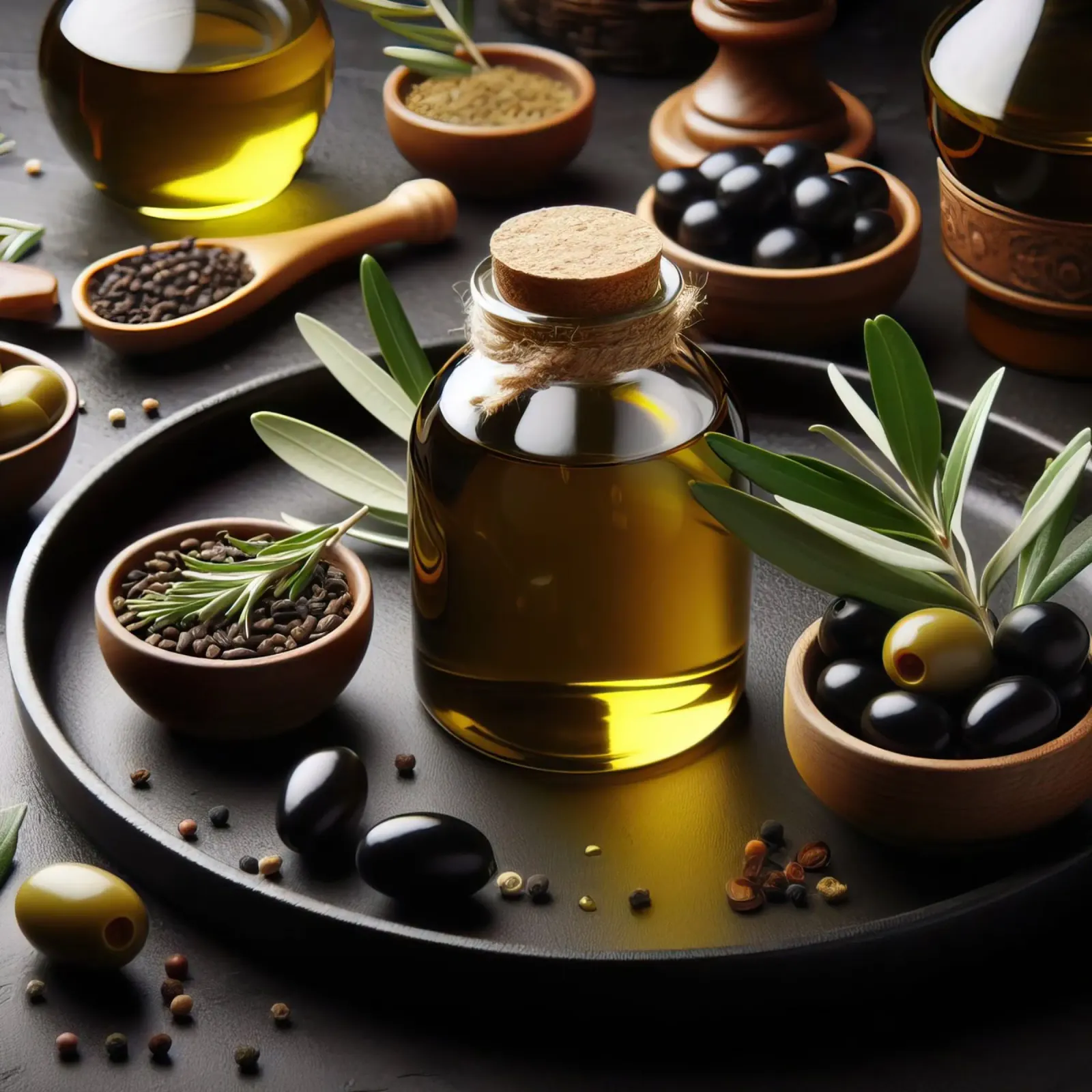 Natura morta di olio d'oliva poster con telaio in plastica da 🥩 The tasty wall