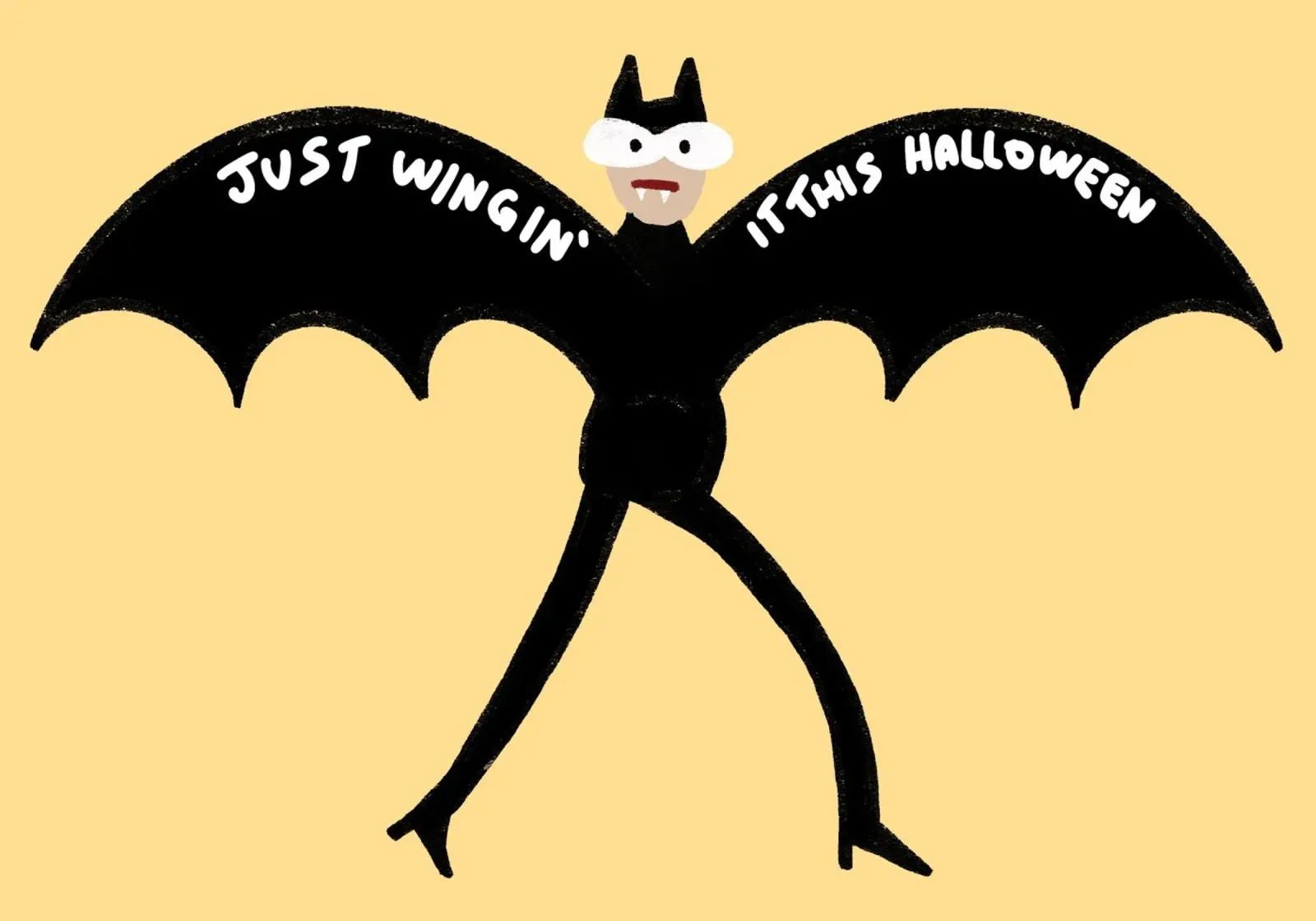 Lustiges Fledermaus-Kostüm mit Druck: "Just Wingin' It" Poster von vintagepod