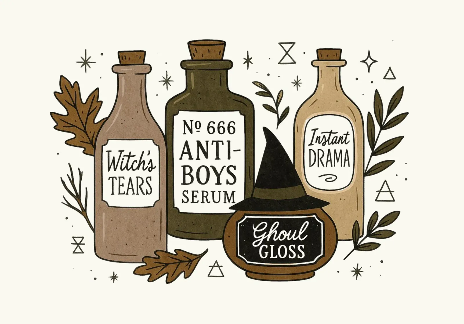 Heksenketels Print: Spookachtige apothekerskunst canvas met Baklijst van vintagepod