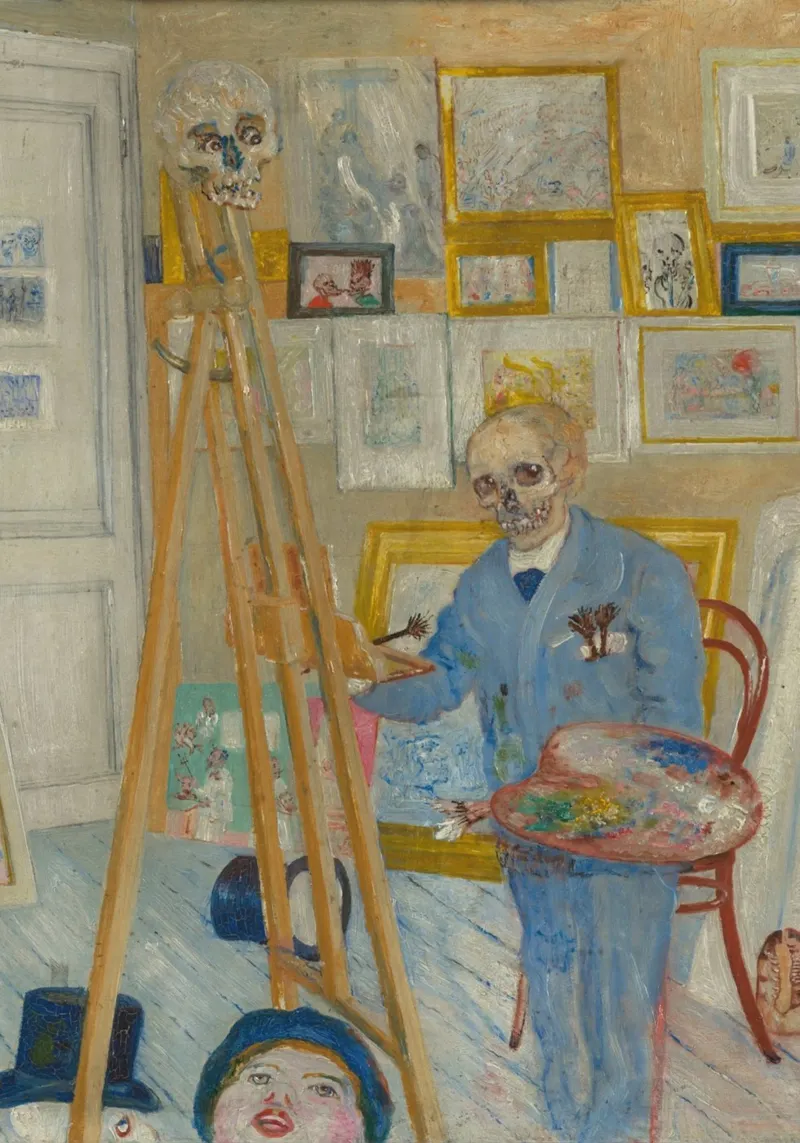 James Ensor, Pittore Scheletro Arte, Poster Espressionismo tela con Cornice a cassetta da vintagepod