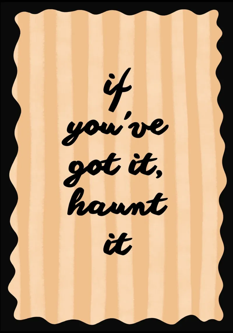 Póster "If You've Got It, Haunt It", Arte de Halloween de moda lienzo con Marco flotante de vintagepod