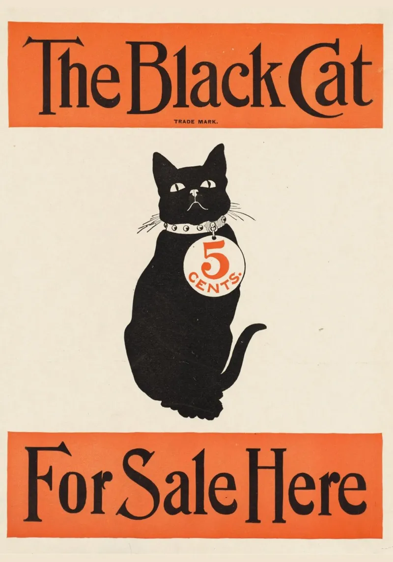 Poster d'epoca della rivista "The Black Cat", Art Nouveau poster con telaio in alluminio da vintagepod