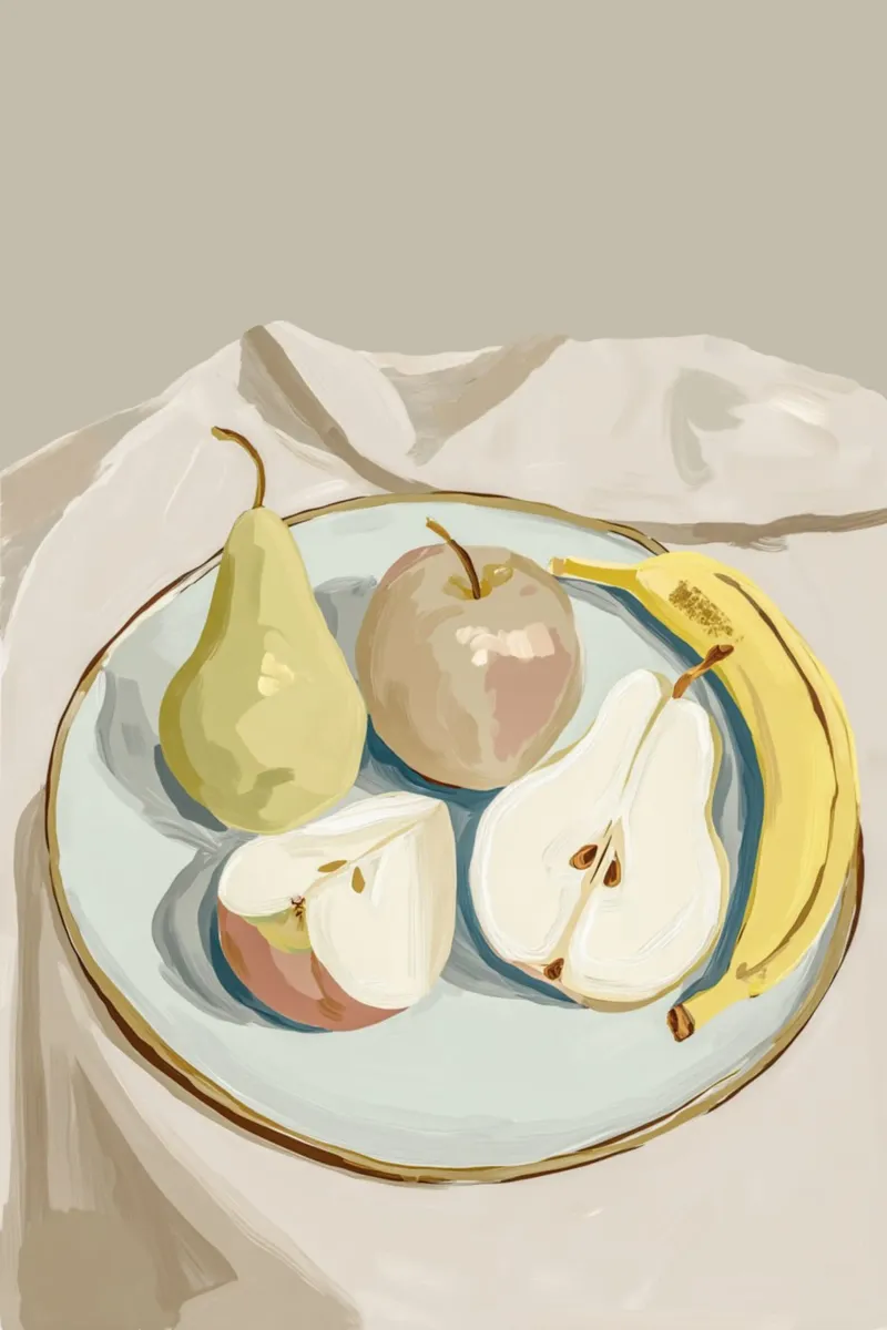 Piatto di frutta preferito poster con telaio in legno da Carinaprint