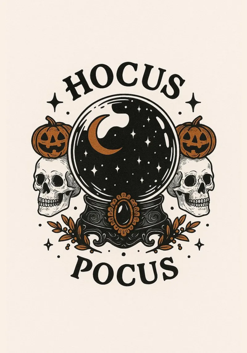 Hocus Pocus Kunst, Kristallen Bal, Halloween Muurdecoratie canvas met Baklijst van vintagepod