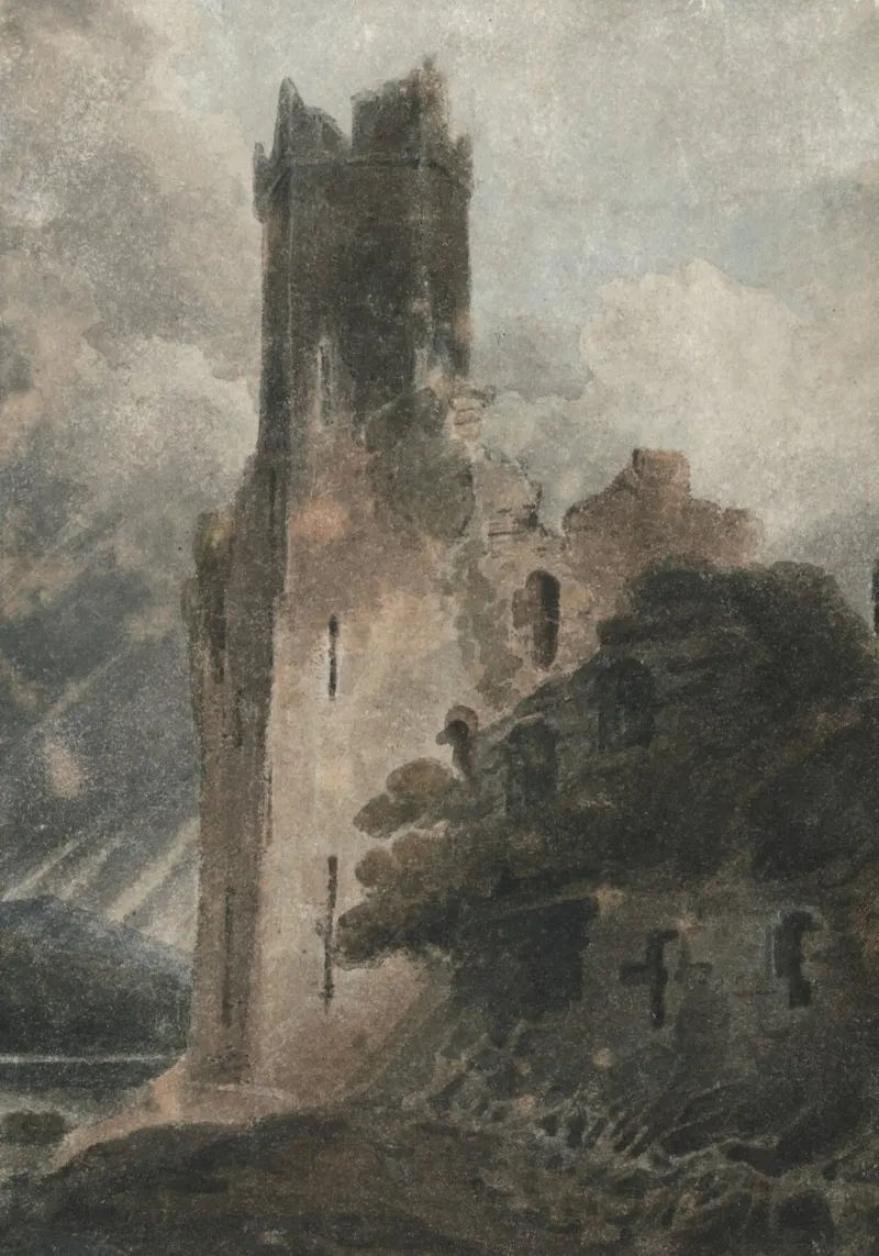 J.M.W. Turner, rovine di un castello, pittura romantica poster con telaio in plastica da vintagepod