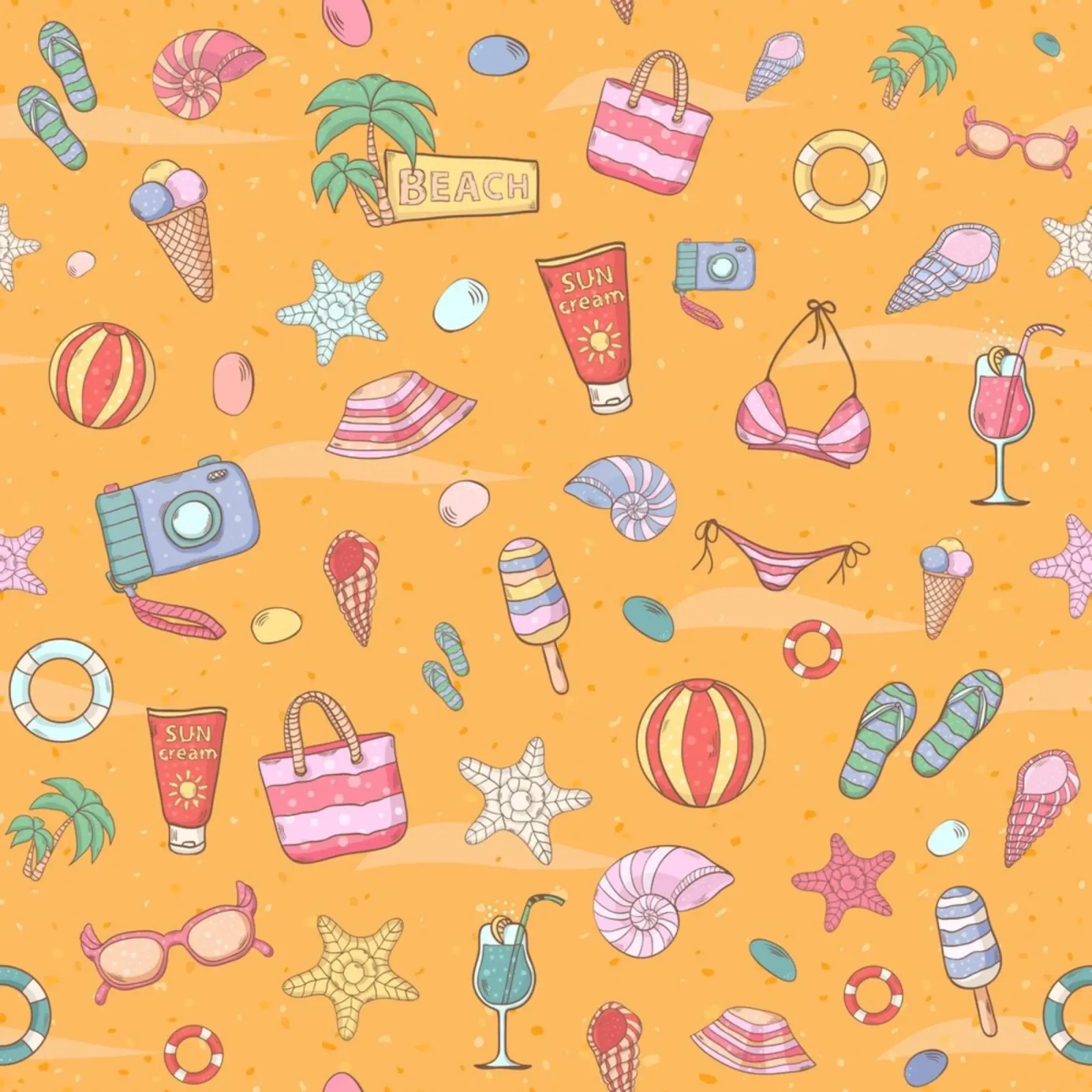 Summer pattern canvas with Floater frame by Unicorn Unlimited