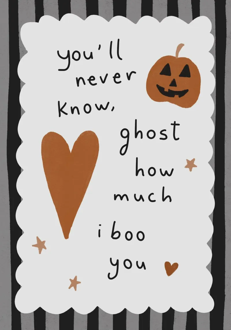 "Ghost How Much I Boo You" Poster, Funny Halloween canvas with Floater frame by vintagepod