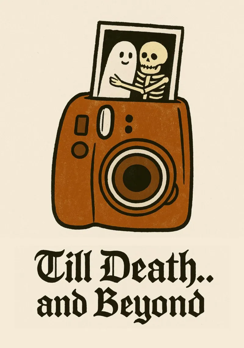 "Fino alla morte e oltre" Arte d'amore spettrale, carina poster con telaio in plastica da vintagepod