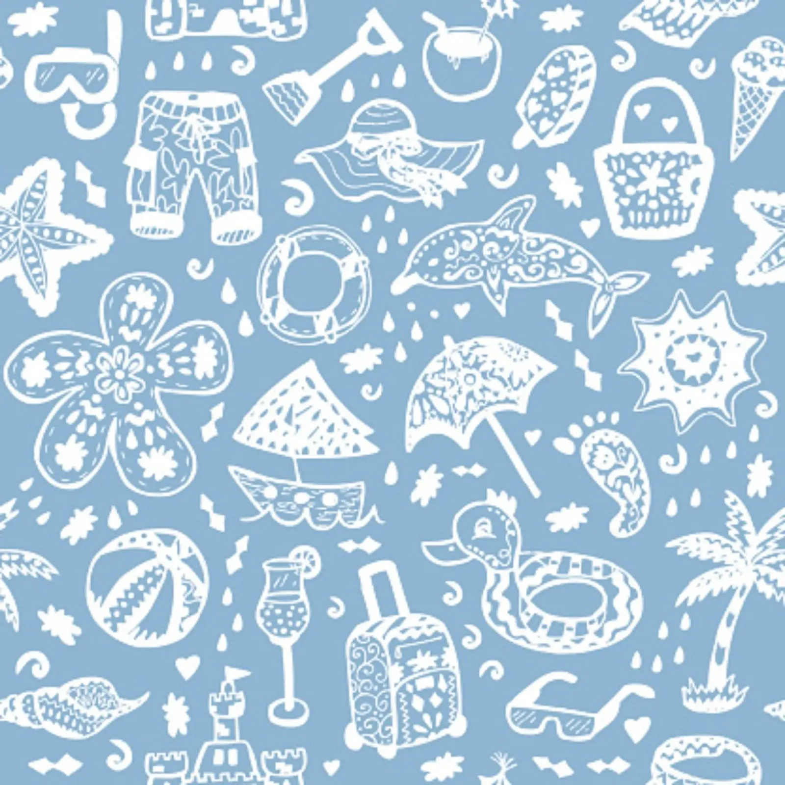 Summer pattern canvas with Floater frame by Unicorn Unlimited