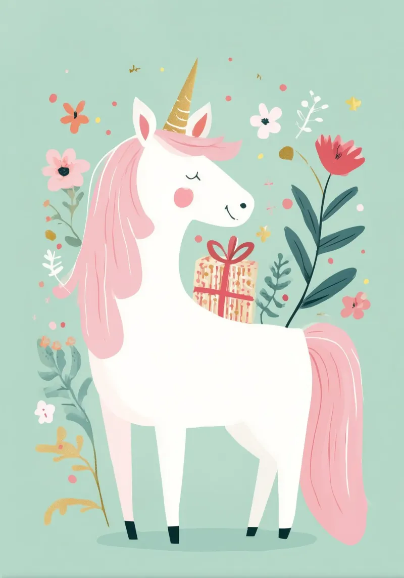 Magic Unicorn tela con Cornice a cassetta da Kiara