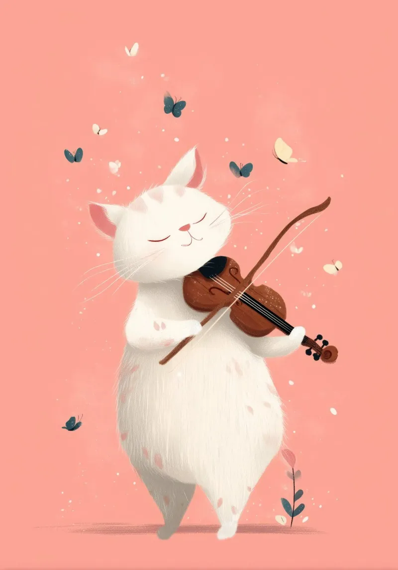 Melody Cat tela con Cornice a cassetta da Kiara