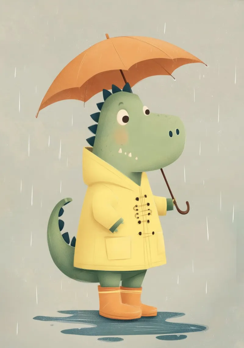 Puddle Jumper Dino tela con Cornice a cassetta da Kiara