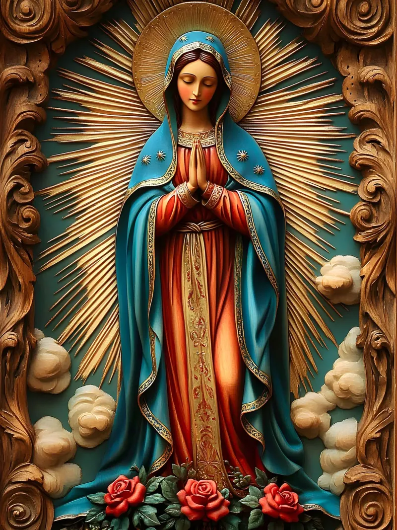 Vergine Maria tela con Cornice a cassetta da Stellar Creative