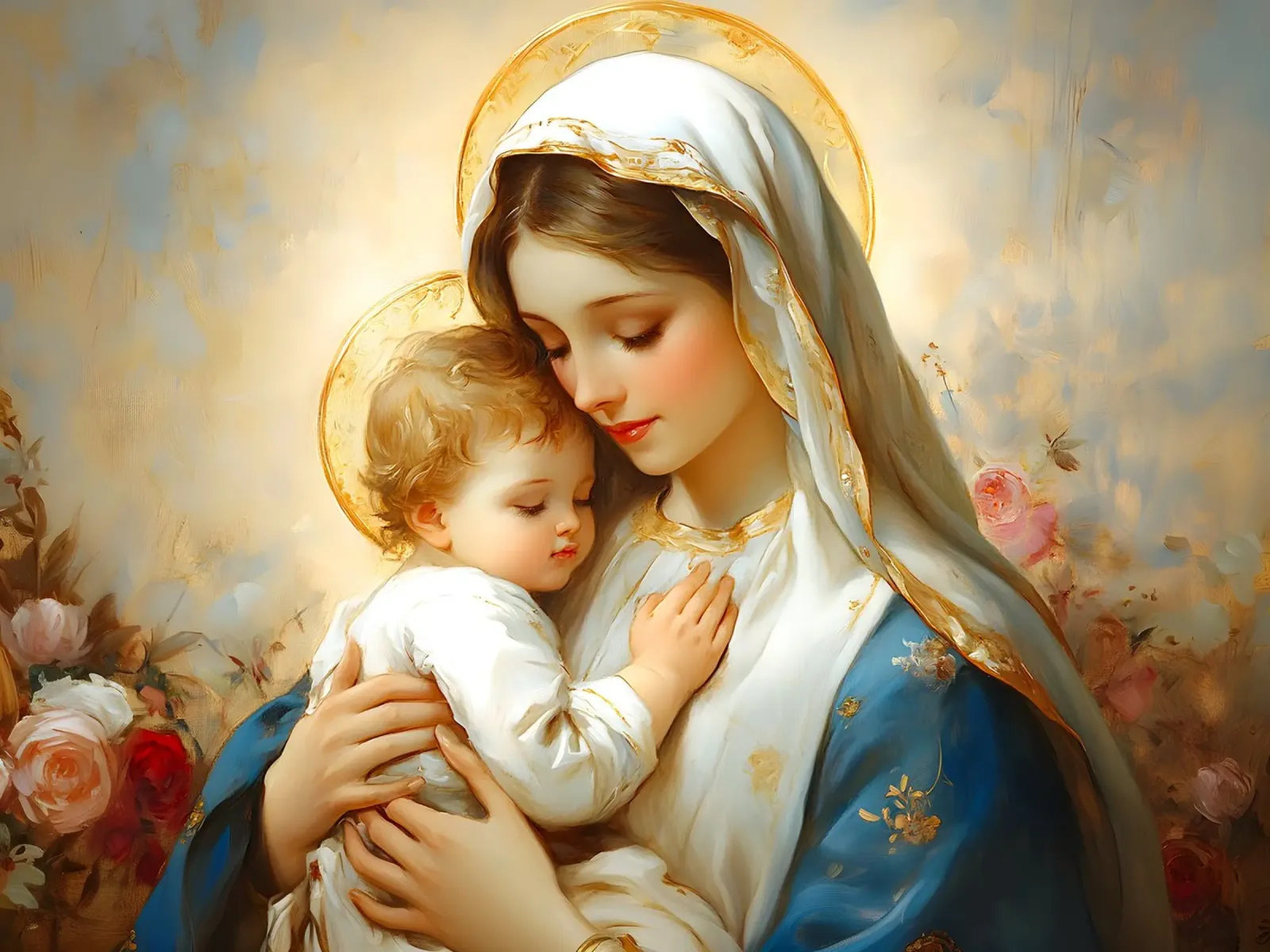 Vergine Maria tela con Cornice a cassetta da Stellar Creative