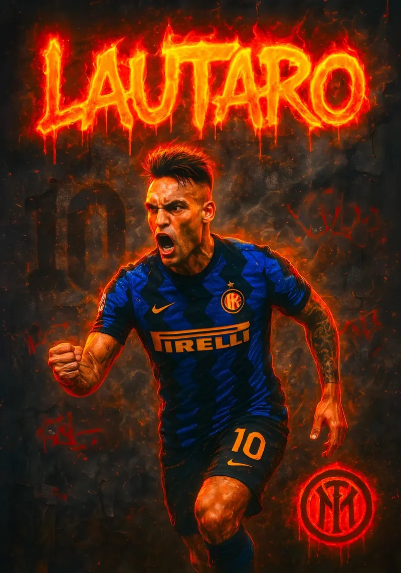 Lautaro Martinez poster da Cyberpunk Canvas