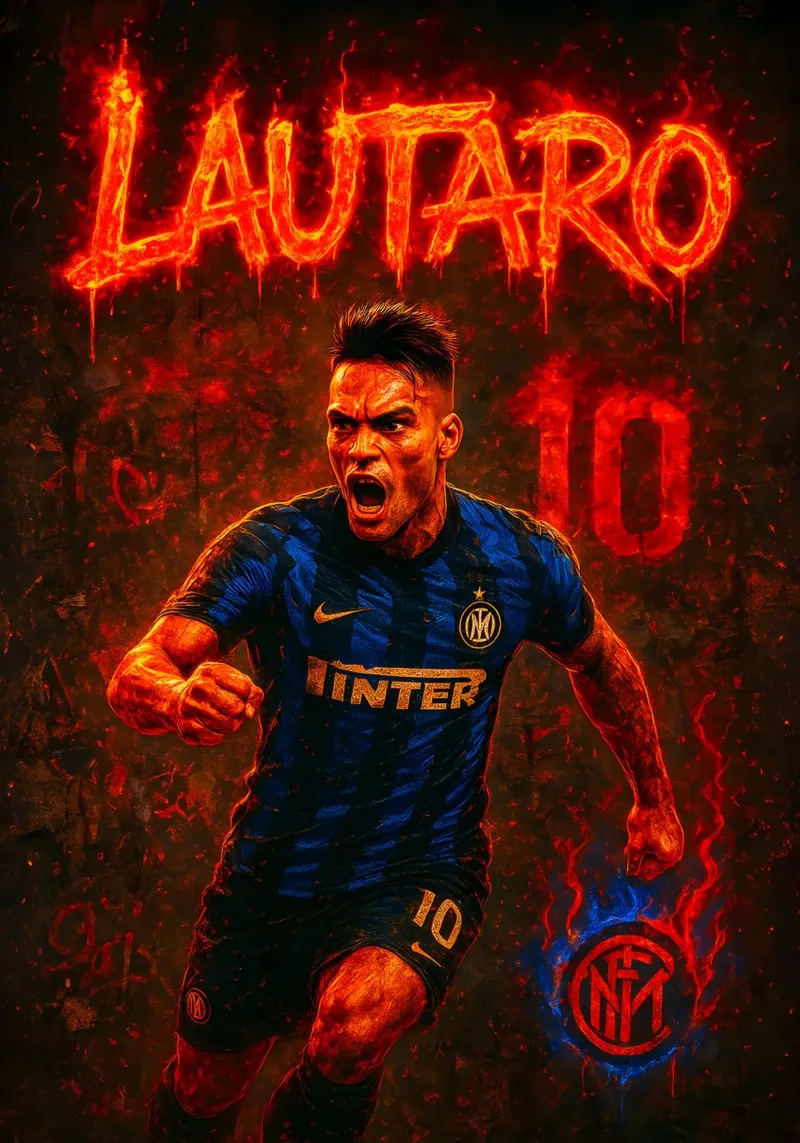 Lautaro Martinez poster da Cyberpunk Canvas