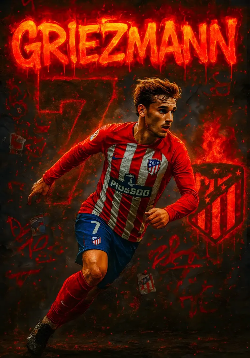 Antoine Griezmann tela con Cornice a cassetta da Cyberpunk Canvas