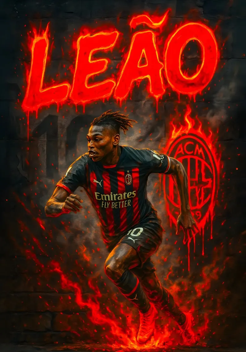 Rafael Leão canvas met Baklijst van Cyberpunk Canvas