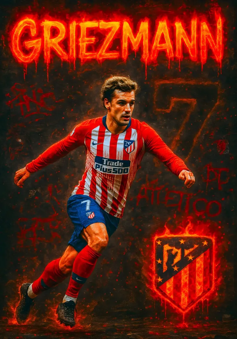 Antoine Griezmann tela con Cornice a cassetta da Cyberpunk Canvas
