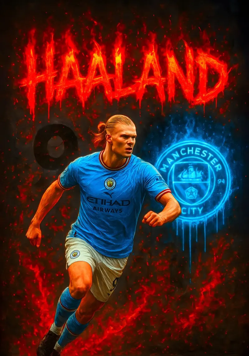 Erling Haaland poster da Cyberpunk Canvas