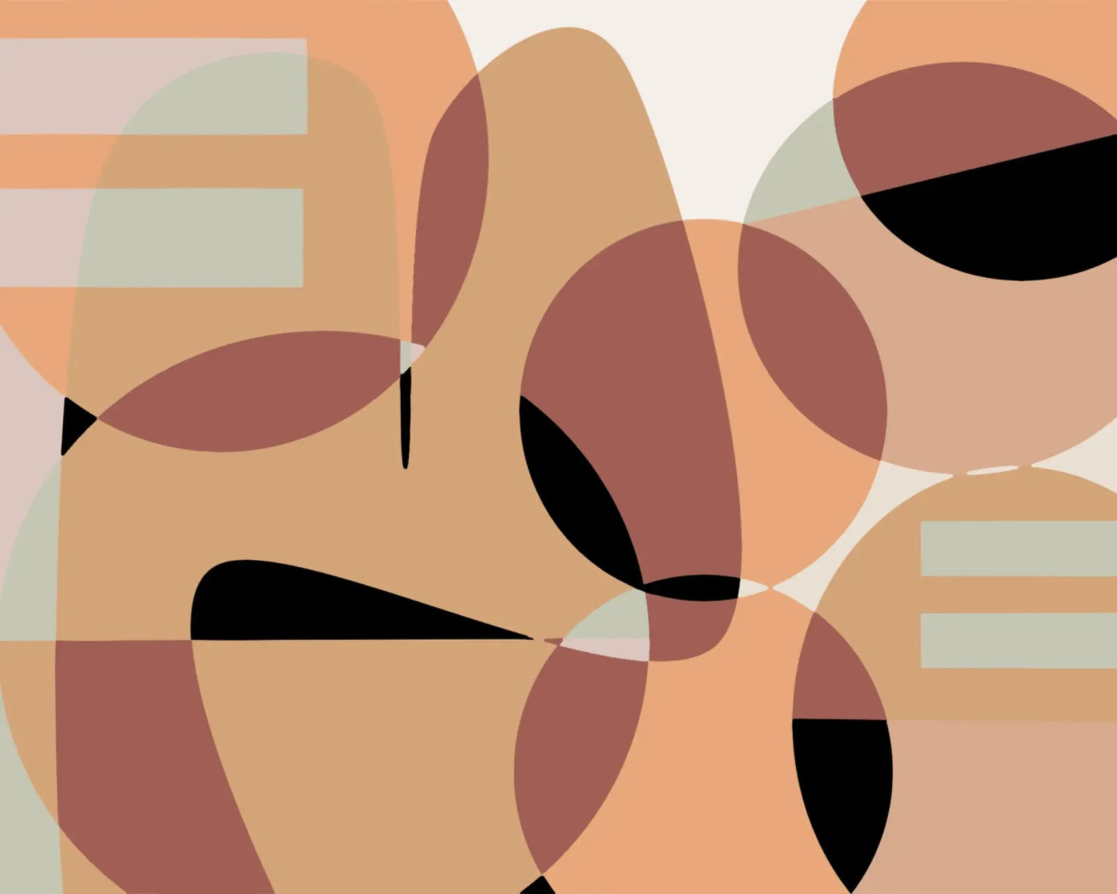 Beige mash up 06 poster con telaio in legno da Little Dean