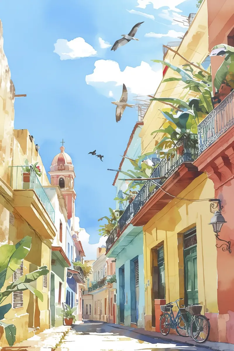 Cuba tela con Cornice a cassetta da Artsy Bessy