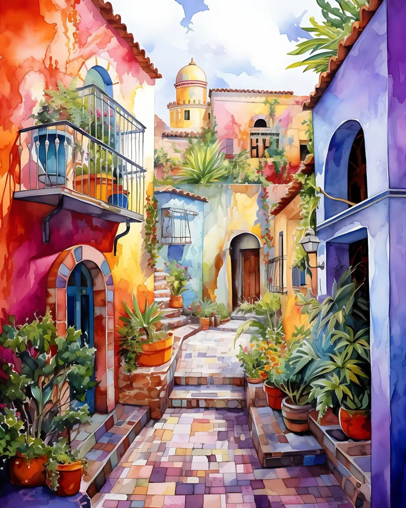 Andalucia tela con Cornice a cassetta da Artsy Bessy