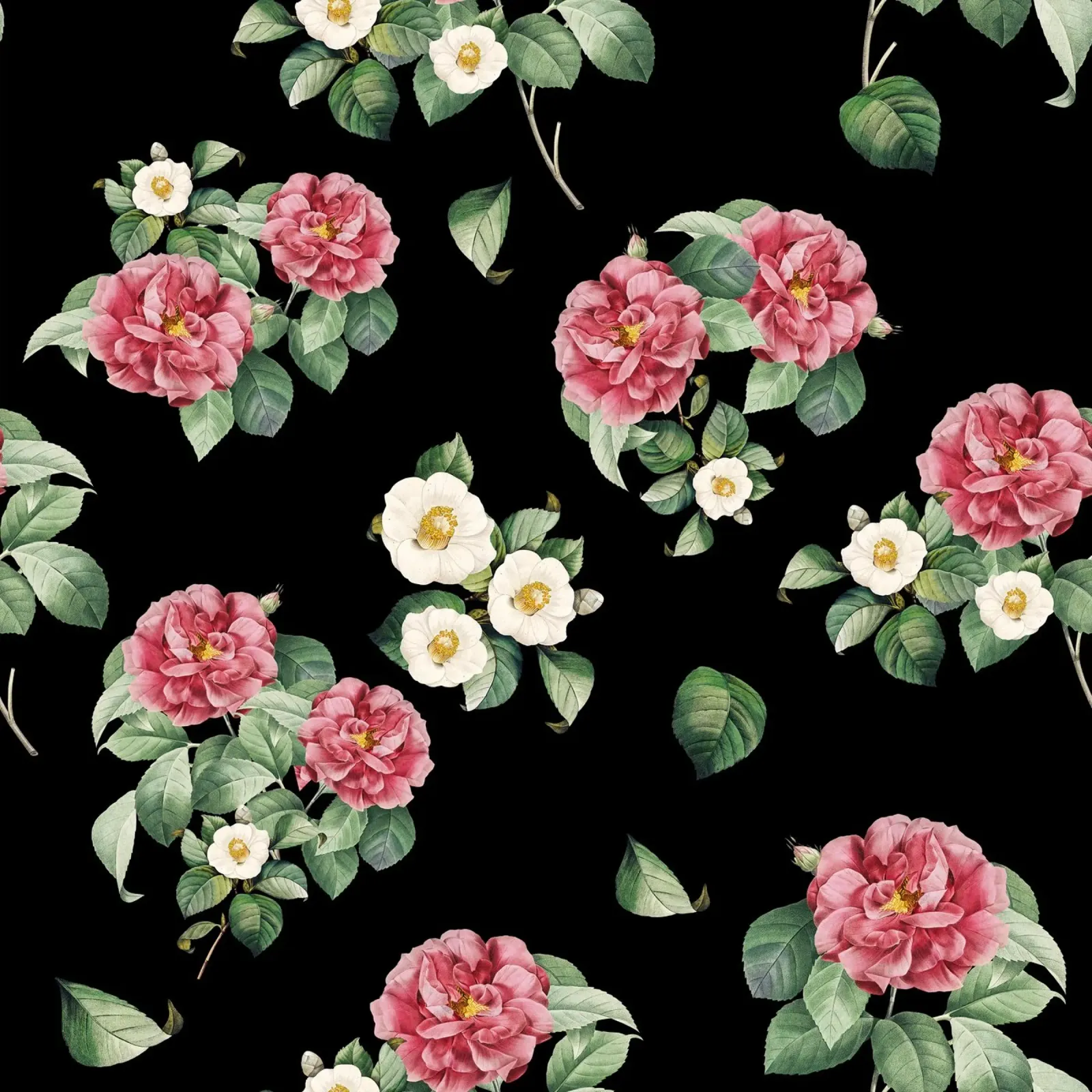 Giardino di camelie giapponesi vintage poster con telaio in legno da FabiWes