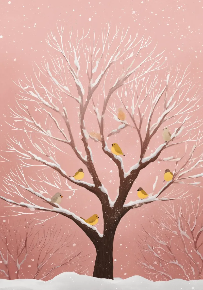 Snowy Songbirds poster da Kiara