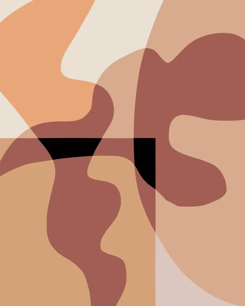 Beige mash up 07 tela con Cornice a cassetta da Little Dean