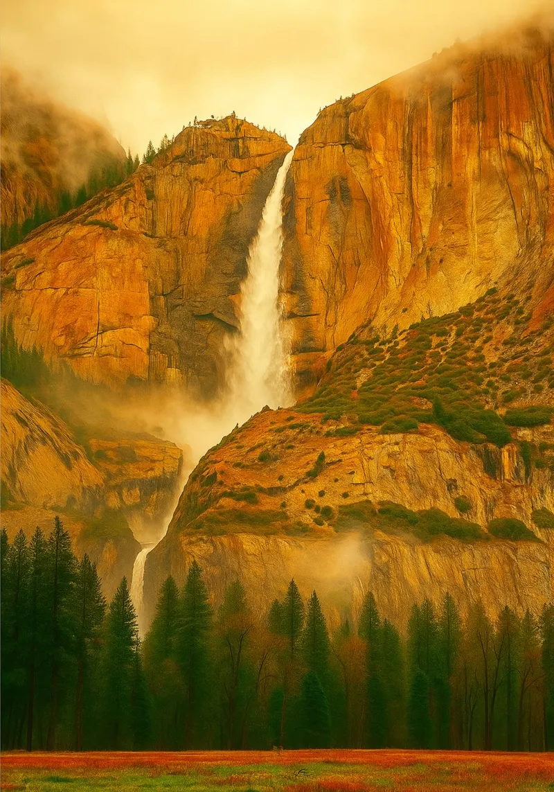 cascata rocce montagna poster da chinerei