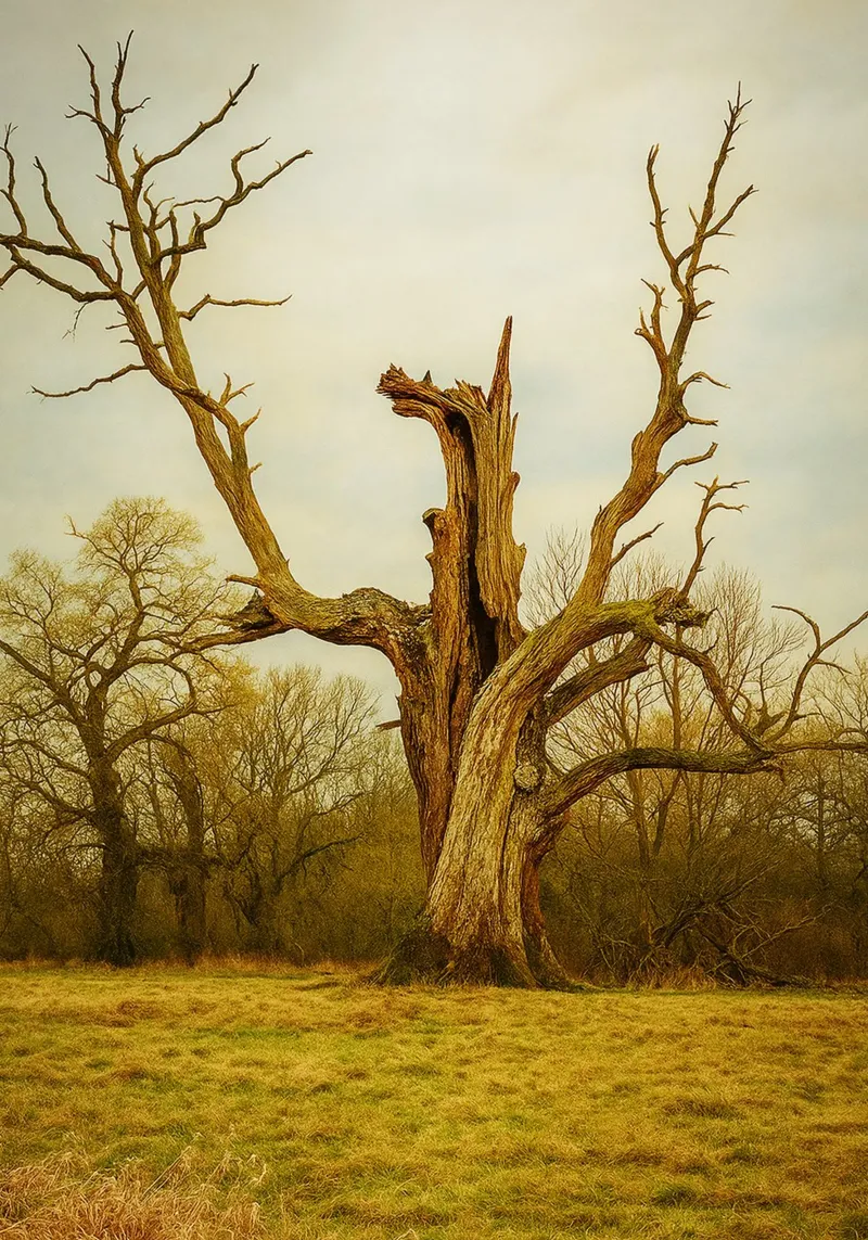 tronc d'arbre cassé vue photographie toile avec Caisse américaine de landtengs