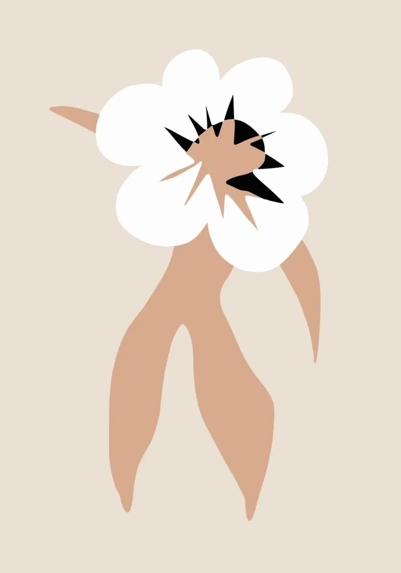 Modello floreale 01 poster con telaio in alluminio da Little Dean