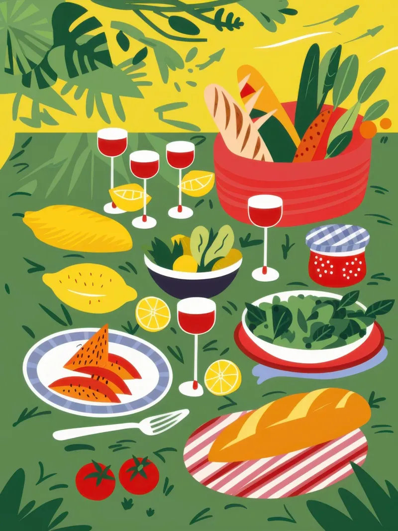 Barbecue estivo verdeggiante poster da Frame Aura