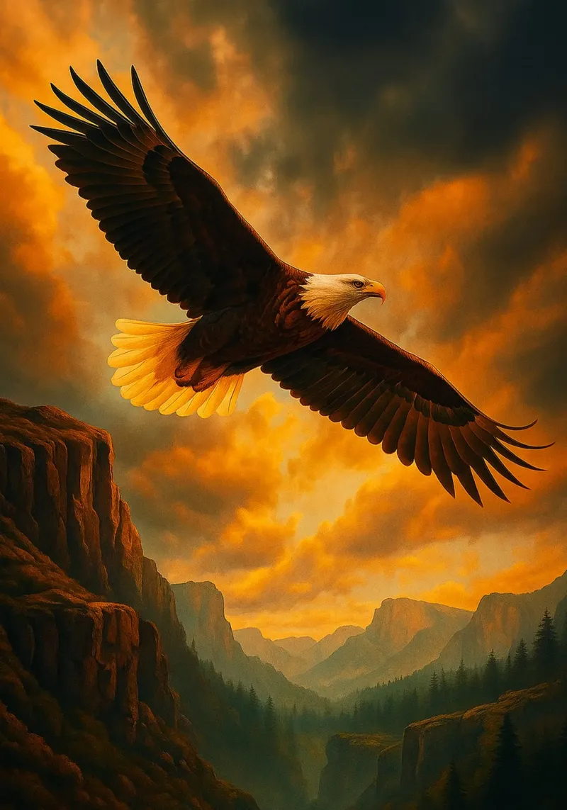 eagle flying in the sky view photography Leinwand mit Schattenfugenrahmen von landtengs
