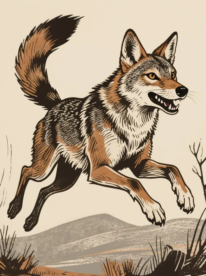 Coyote selvatico tela con Cornice a cassetta da knowledge