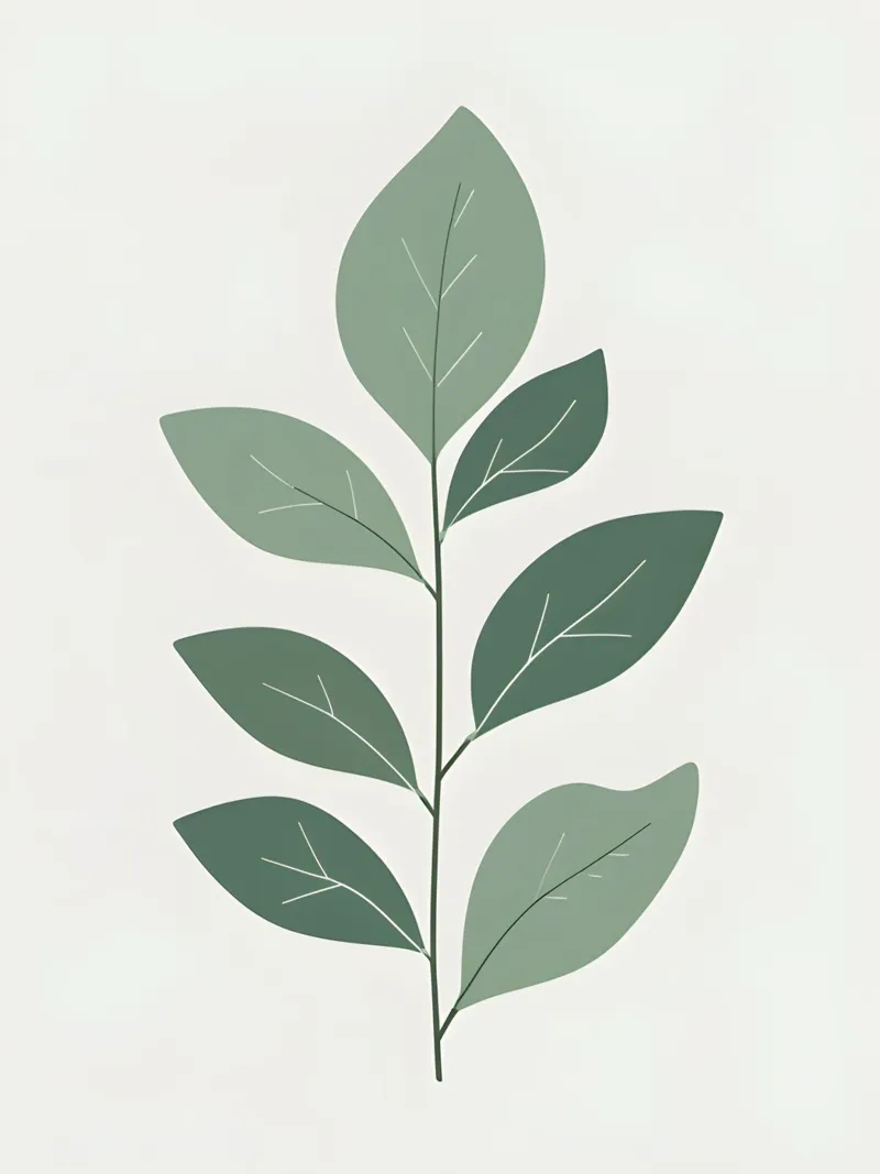 Eucalyptusblad canvas met Baklijst van The Green Room