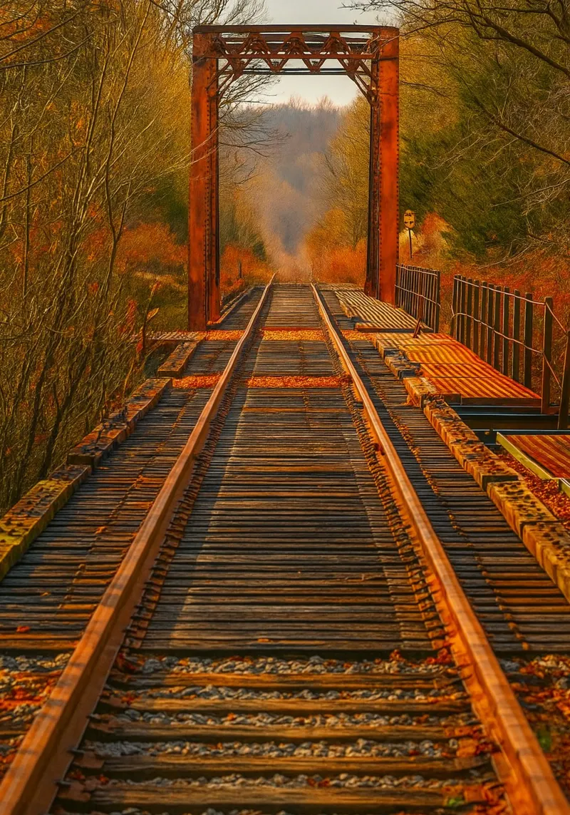 old rail train view photography canvas with Floater frame by landtengs