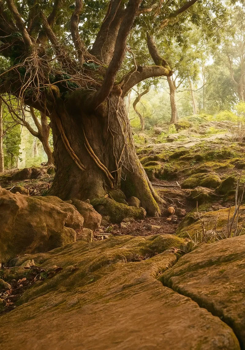 vieux arbres vue photographie toile avec Caisse américaine de landtengs