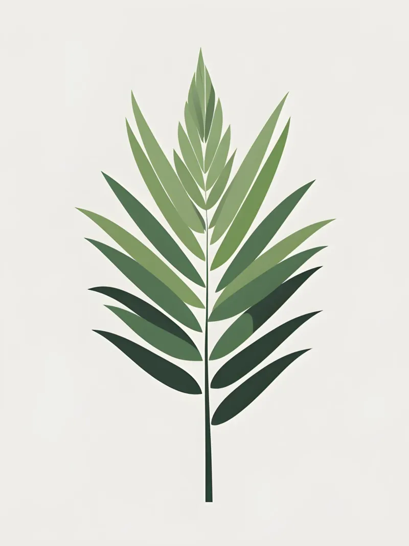 Foglia di palma poster con telaio in legno da The Green Room