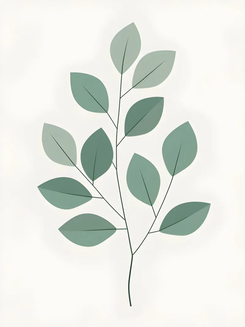 Eucalyptus Branch canvas with Floater frame by The Green Room