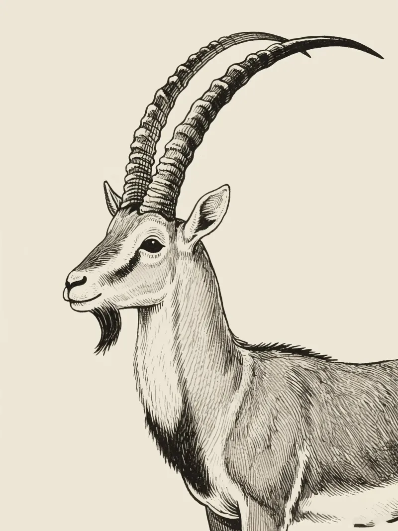 Markhor poster con telaio in legno da knowledge