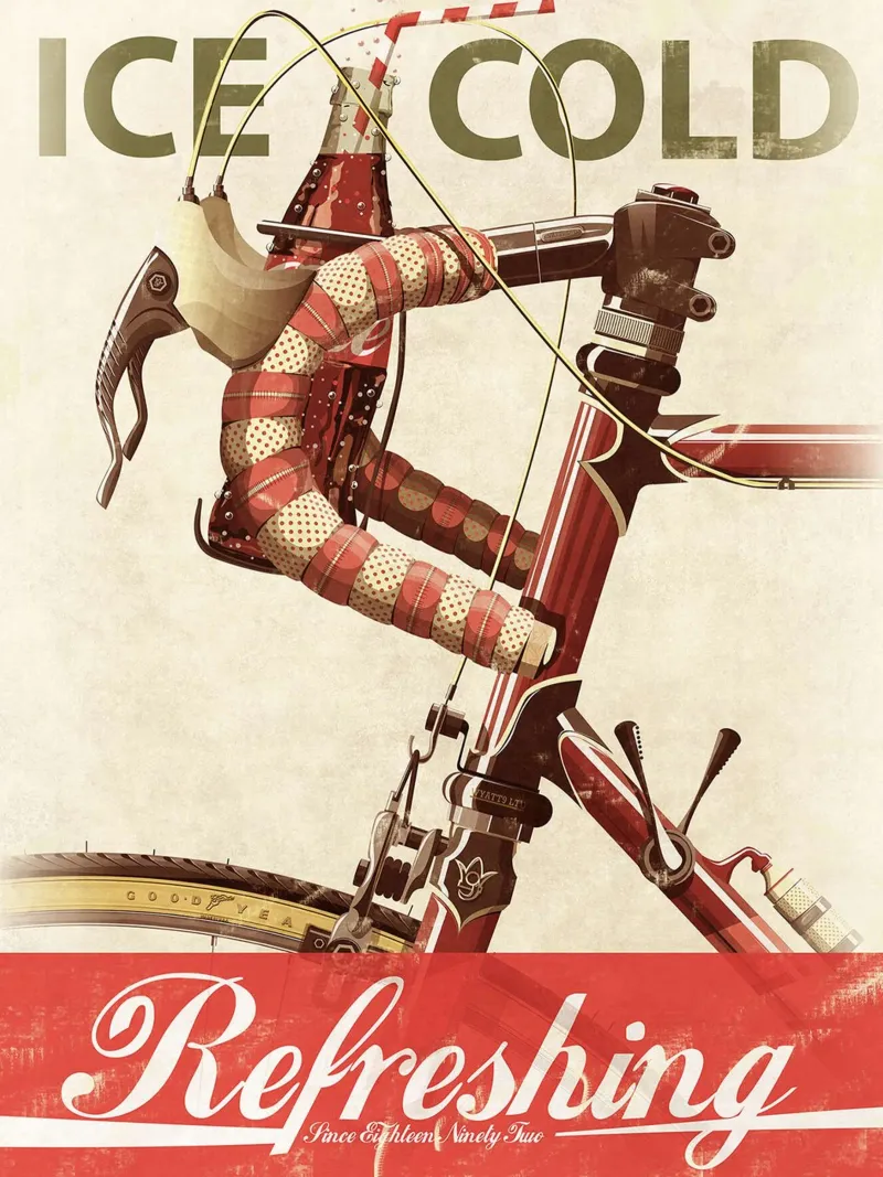 Bici e Cola tela con Cornice a cassetta da Thomas
