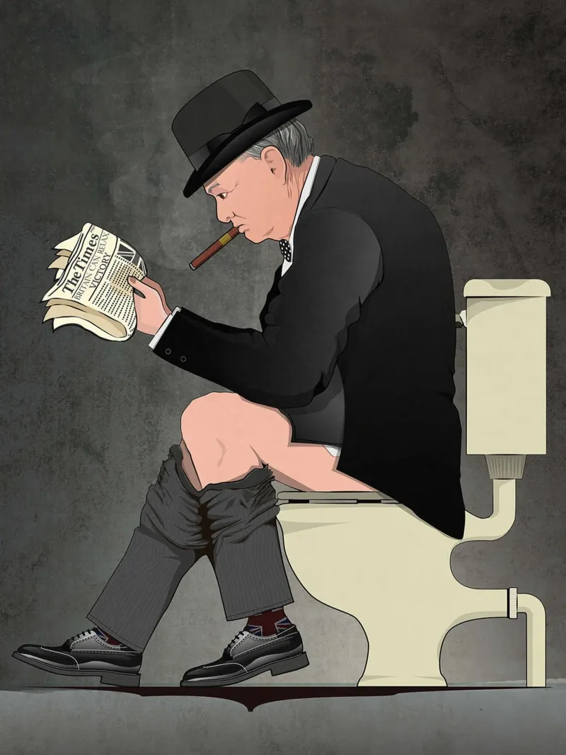 Churchill sul gabinetto poster da Thomas