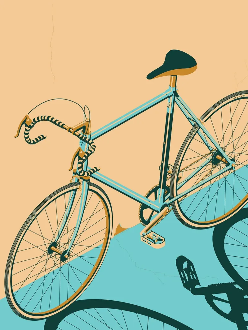 Bicicletta isometrica tela con Cornice a cassetta da Thomas